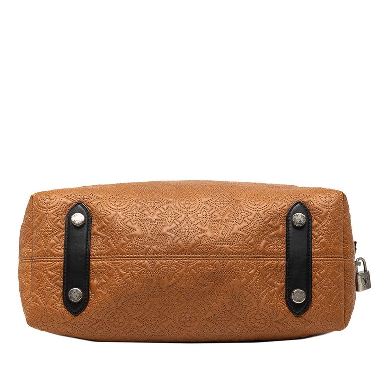 Louis Vuitton Monogram Antia Hobo PM Shoulder Bag Brown Leather — view 3