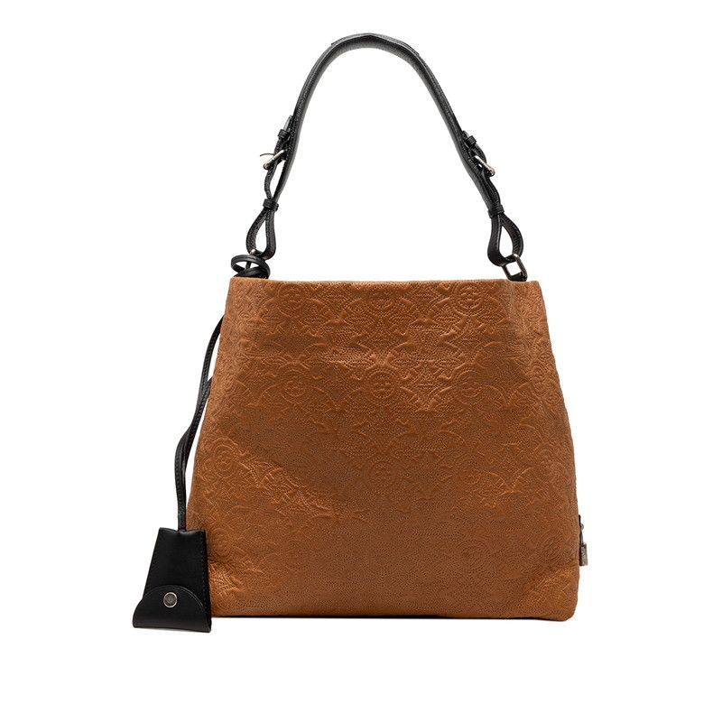Louis Vuitton Monogram Antia Hobo PM Shoulder Bag Brown Leather
