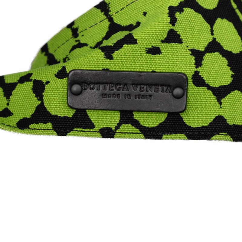 Bottega Veneta Vache Bubble Print Tote Green Black Canvas Leather — view 5