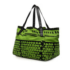 Bottega Veneta Vache Bubble Print Tote Green Black Canvas Leather — view 2