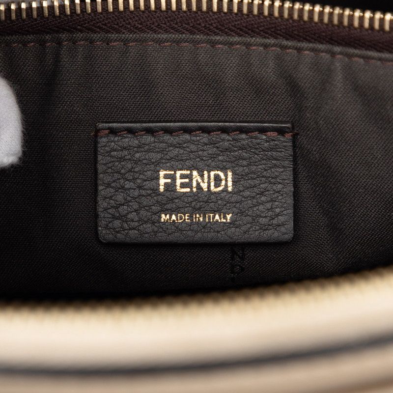 Fendi by the Way Monster Eye Studs 2-Way Shoulder Bag Beige Black Leather — view 5