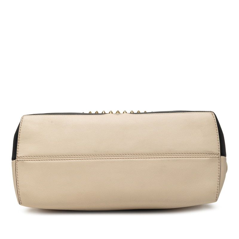 Fendi by the Way Monster Eye Studs 2-Way Shoulder Bag Beige Black Leather — view 3