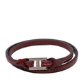 Hermes Tillet Double Strand Bracelet Wine Red Leather