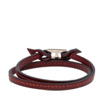 Hermes Tillet Double Strand Bracelet Wine Red Leather — view 3