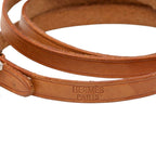 Hermes Hapi Triple Strand Bracelet Brown Silver Leather — view 6