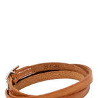 Hermes Hapi Triple Strand Bracelet Brown Silver Leather — view 4