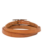Hermes Hapi Triple Strand Bracelet Brown Silver Leather — view 3