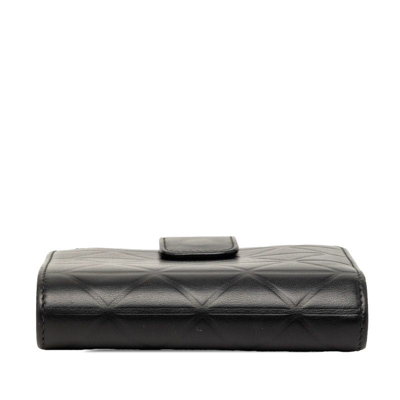 Prada Triangle Logo Bifold Wallet Compact Black Soft Calf Leather — view 4