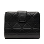 Prada Triangle Logo Bifold Wallet Compact Black Soft Calf Leather — view 3