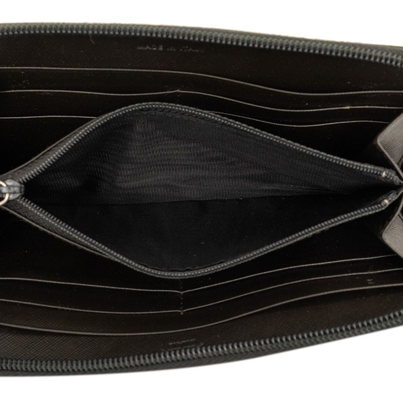 Prada Tessuto Wallet Zip Around Dark Green Nylon — view 4