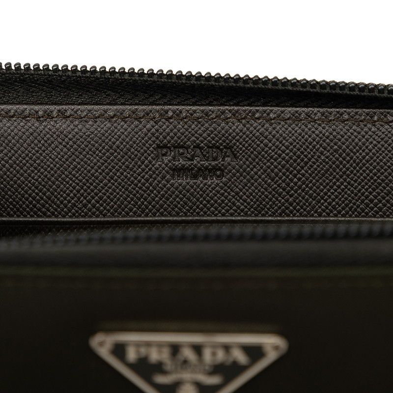 Prada Tessuto Wallet Zip Around Dark Green Nylon — view 5