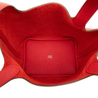 Hermes Picotin Lock PM Handbag Red Silver Taurillon Clemence — view 4