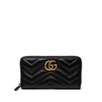 Gucci GG Marmont Zip Around Wallet Black Leather