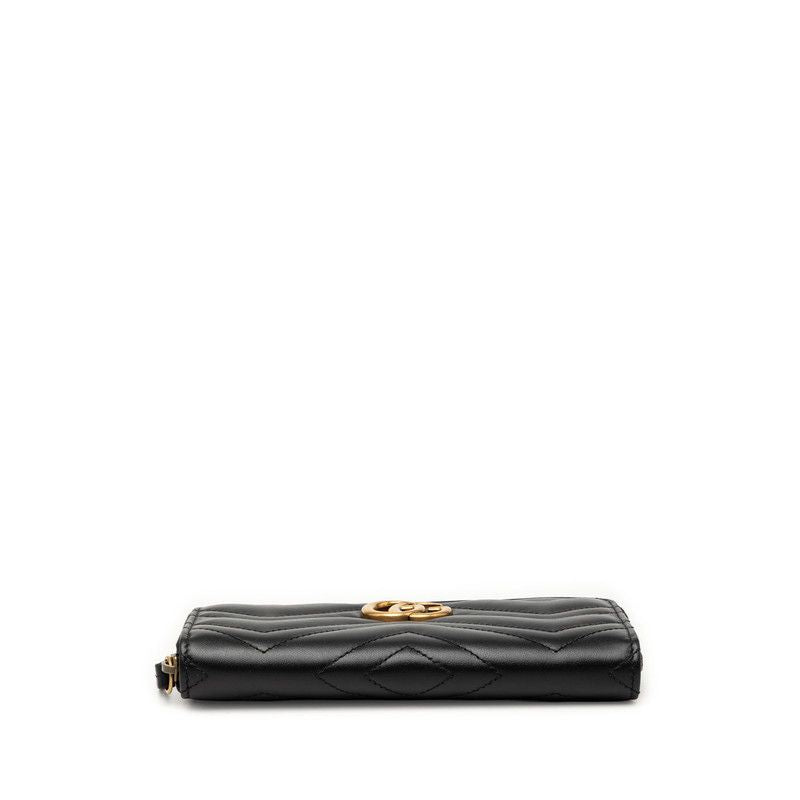 Gucci GG Marmont Zip Around Wallet Black Leather — view 3