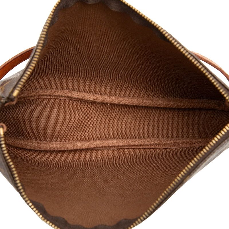 Louis Vuitton Monogram Pochette Handbag Brown Leather — view 4
