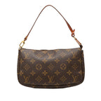 Louis Vuitton Monogram Pochette Handbag Brown Leather