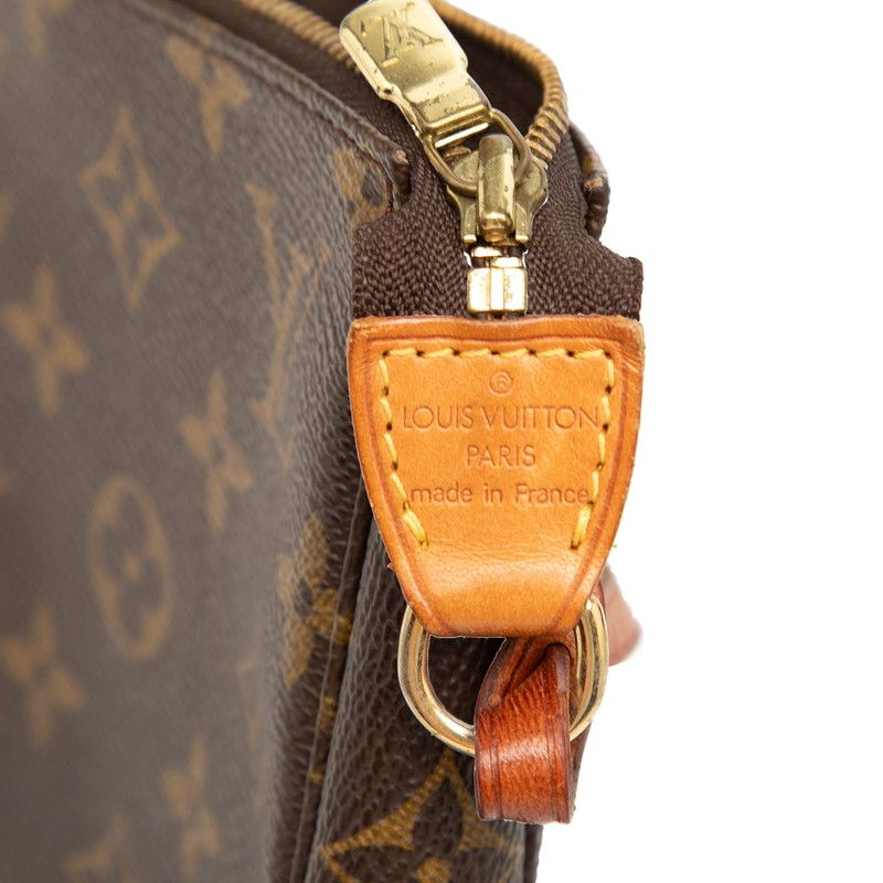 Louis Vuitton Monogram Pochette Handbag Brown Leather — view 5