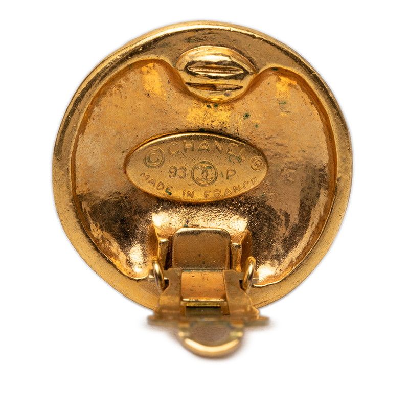 Chanel Vintage CC Logo Earrings Gold Plated — view 3