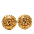 Chanel Vintage CC Logo Earrings Gold Plated