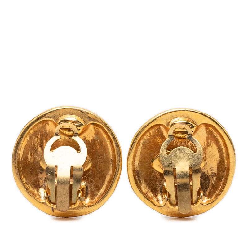 Chanel Vintage CC Logo Earrings Gold Plated — view 2