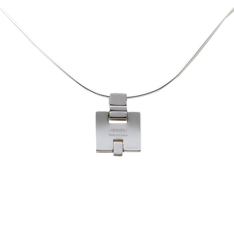 Hermes Irene Chain Pendant Black Metal Silver — view 2
