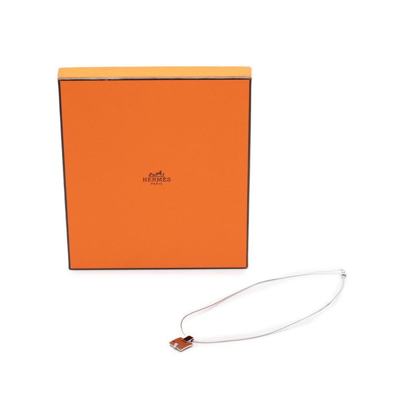 Hermes Irene Chain Pendant Black Metal Silver — view 7