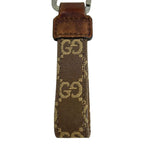 Gucci Key Holder GG Canvas Key Ring 042 01 Dark Brown Yellow Leather — view 4