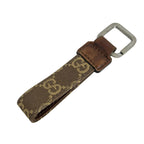 Gucci Key Holder GG Canvas Key Ring 042 01 Dark Brown Yellow Leather