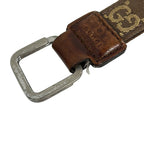 Gucci Key Holder GG Canvas Key Ring 042 01 Dark Brown Yellow Leather — view 5