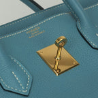Hermes Birkin 35 Tote Togo Blue Jean Bluejean Gold — view 8