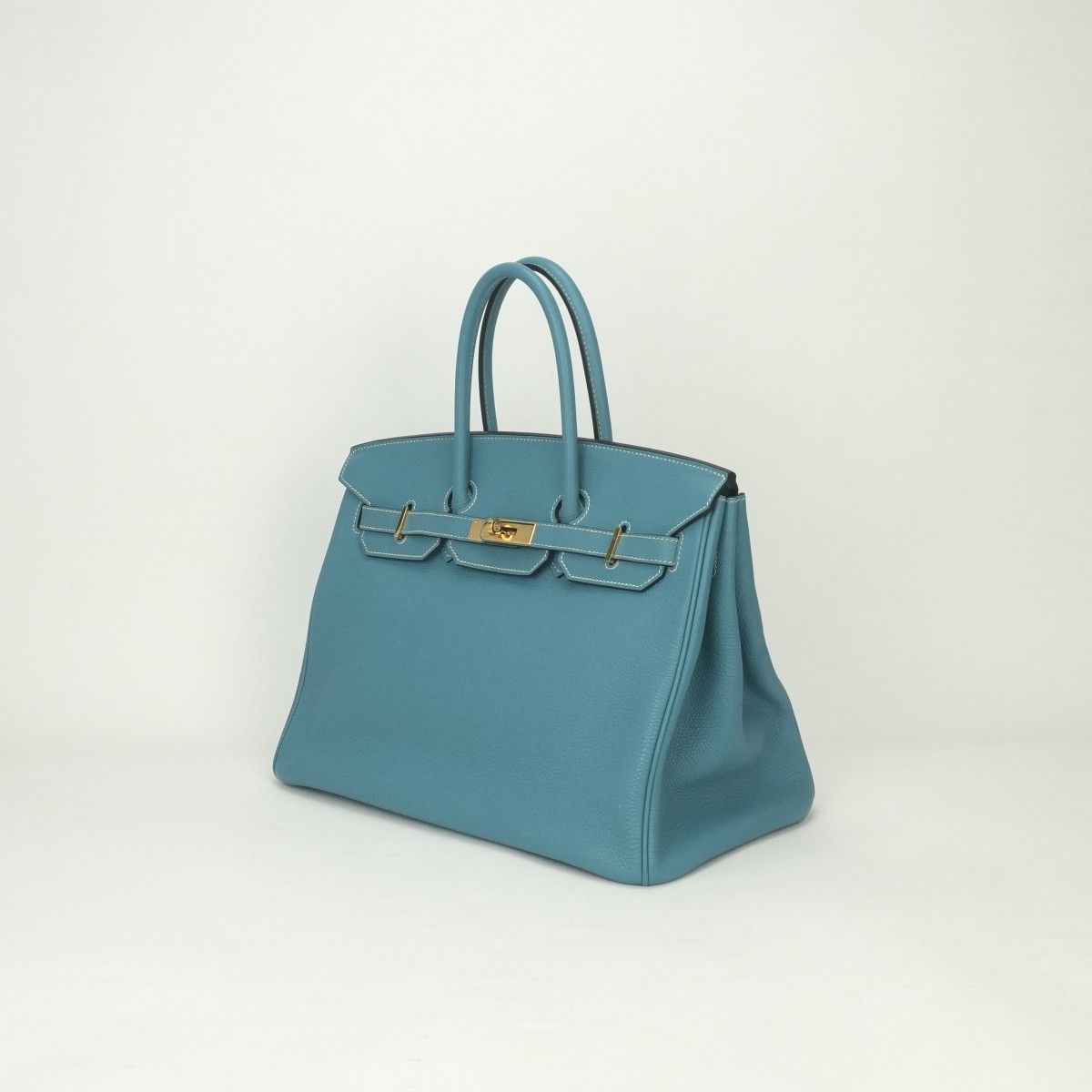 Hermes Birkin 35 Tote Togo Blue Jean Bluejean Gold — view 2