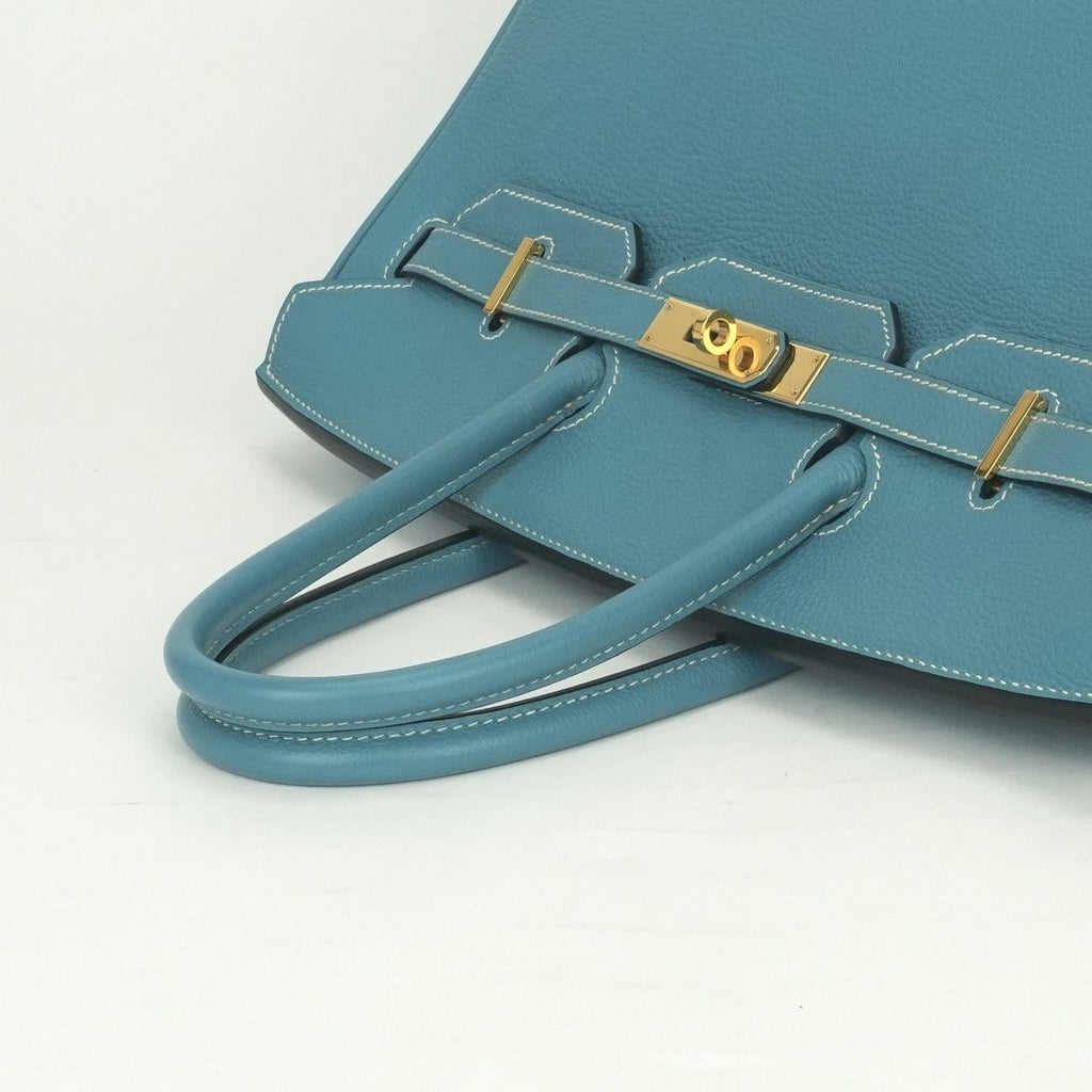 Hermes Birkin 35 Tote Togo Blue Jean Bluejean Gold — view 4