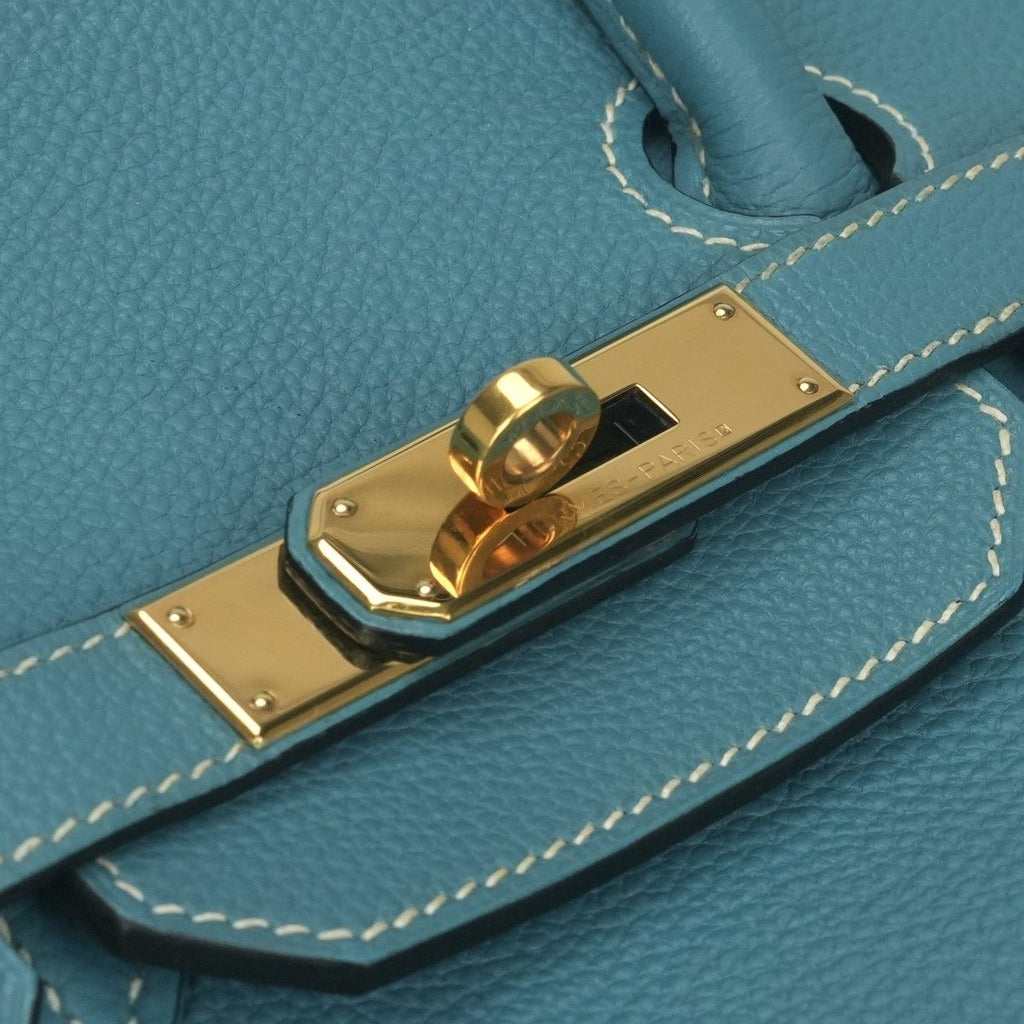 Hermes Birkin 35 Tote Togo Blue Jean Bluejean Gold — view 7