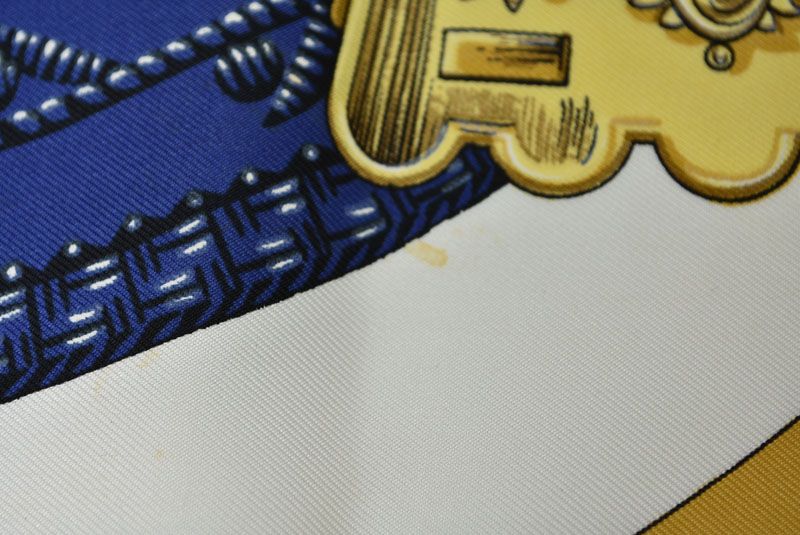 Hermes Carre 90 Scarf Vintage Etriers Stirrup Fantasy Blue — view 9