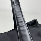 Chanel New Travel Line Tote MM CC Logo Shoulder Bag Nylon Jacquard Black — view 5