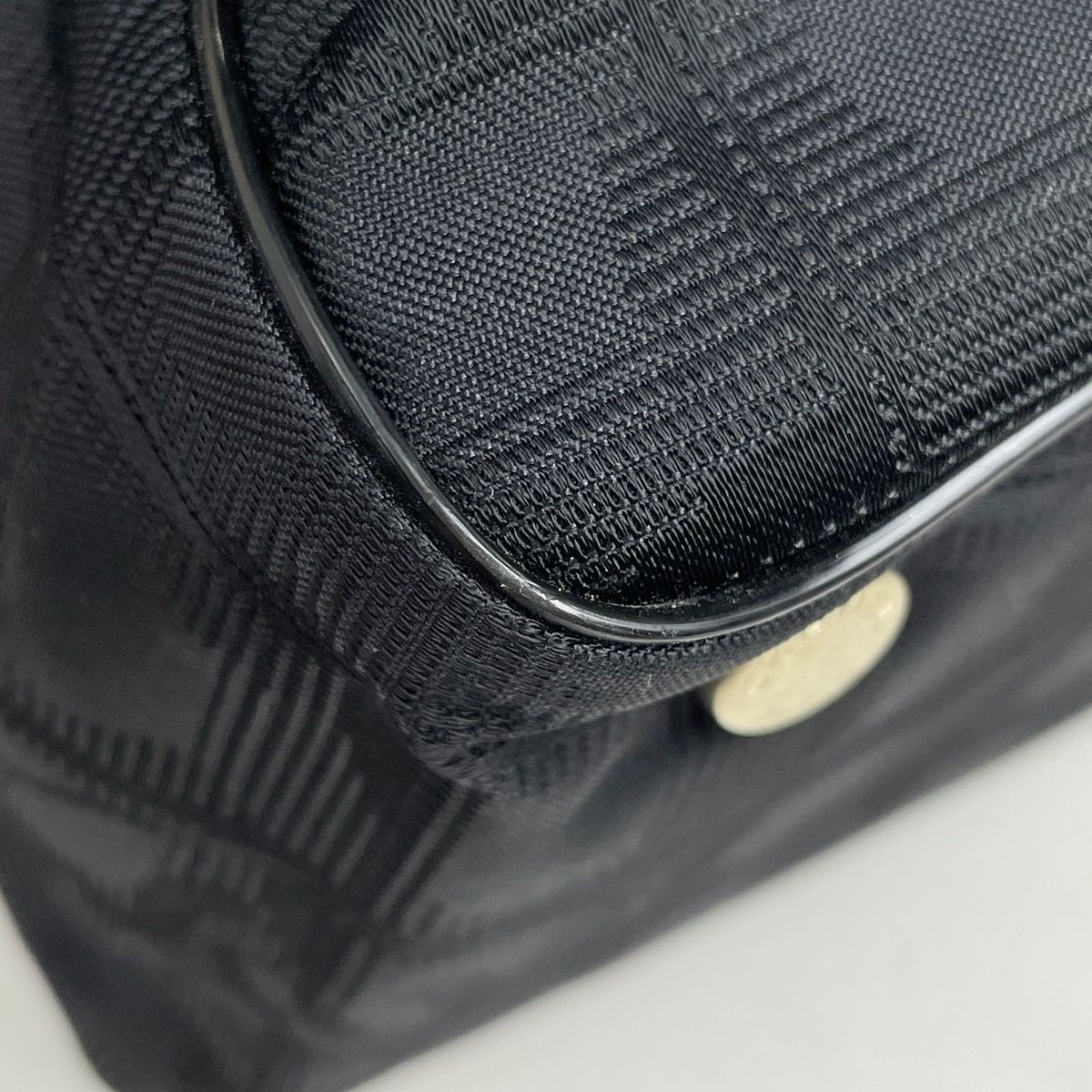 Chanel New Travel Line Tote MM CC Logo Shoulder Bag Nylon Jacquard Black — view 3