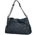 Chanel CC Logo Chain Shoulder Bag Quilted Leather Black