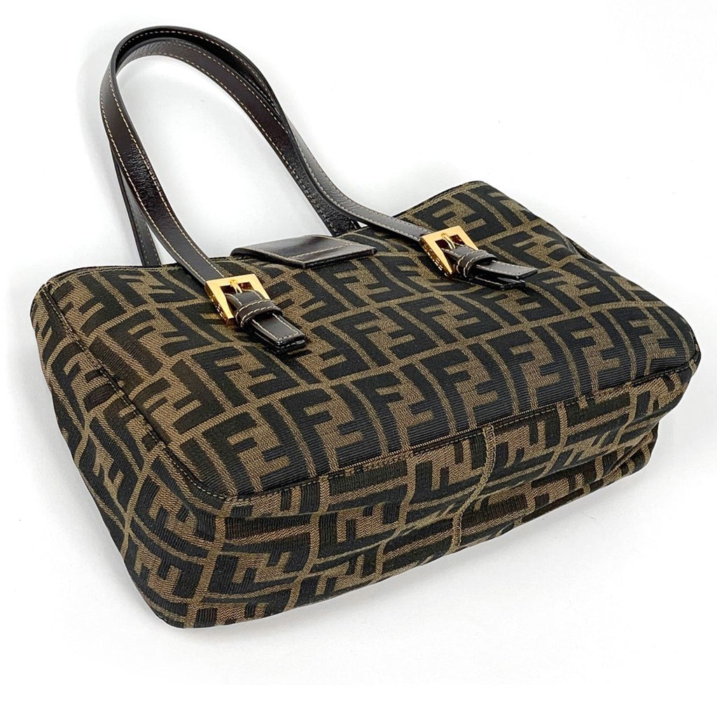 Fendi Zucca Pattern Handbag Canvas Brown — view 2