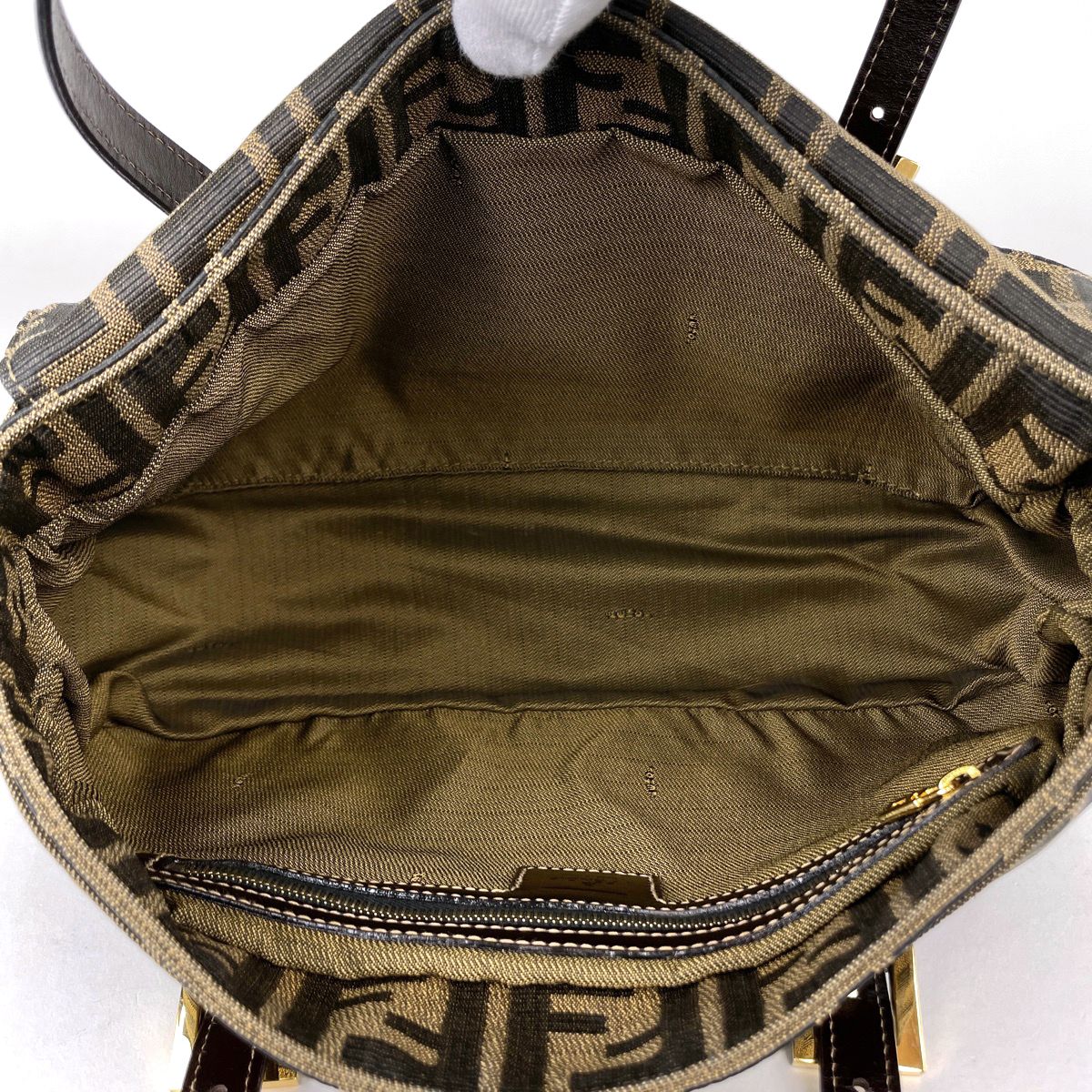 Fendi Zucca Pattern Handbag Canvas Brown — view 8