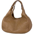 Bottega Veneta Intrecciato Shoulder Bag Leather Brown