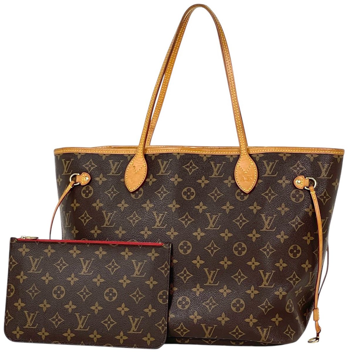 Louis Vuitton Neverfull MM Tote Monogram Brown Cerise