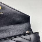 Chanel Stitch Bifold Wallet Chez Blanc CC Logo Leather Black — view 6