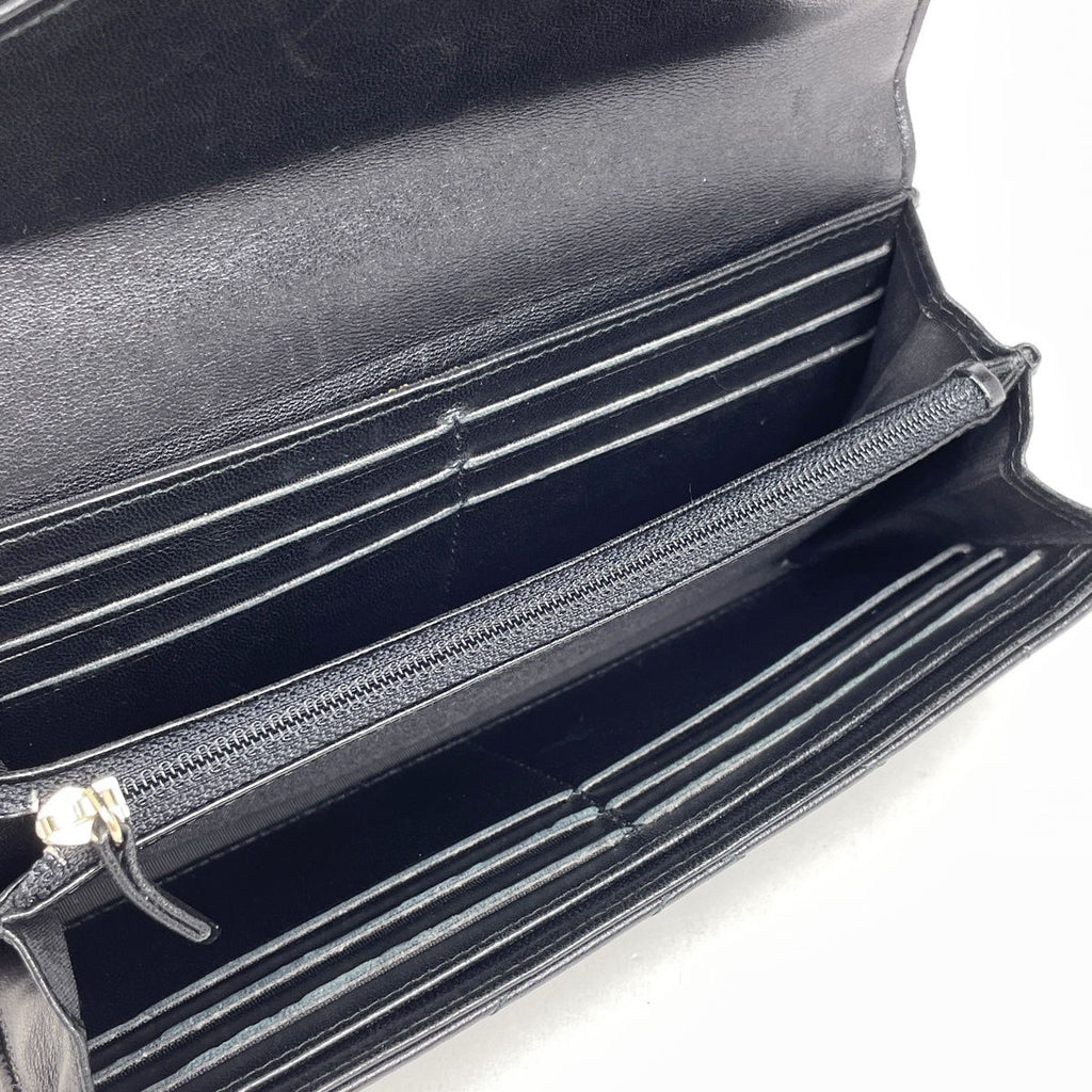 Chanel Stitch Bifold Wallet Chez Blanc CC Logo Leather Black — view 7