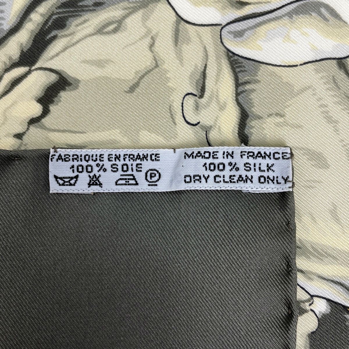 Hermes Carre 90 la Fontaine de Bartholdi Fountain Scarf Silk Gray White — view 2