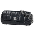 Chanel Chain Handbag CC Logo Leather Black
