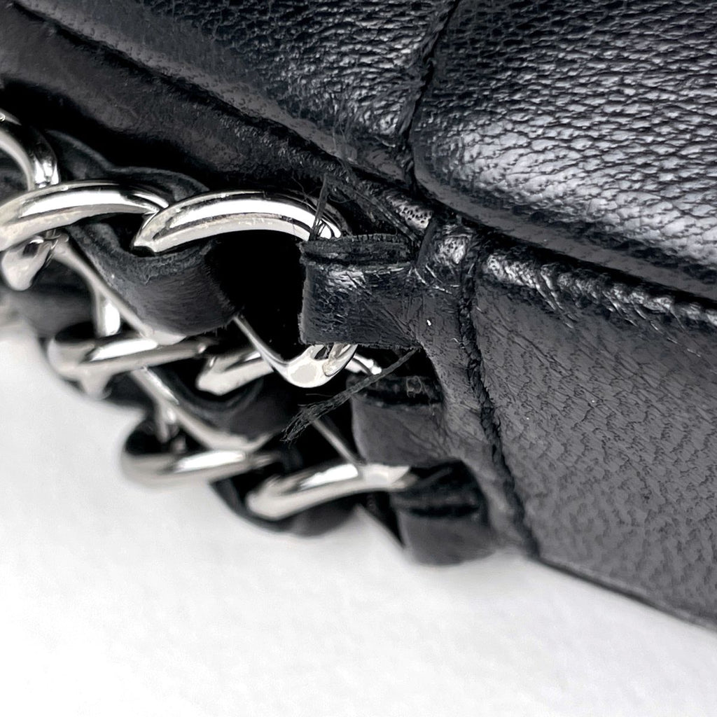 Chanel Chain Handbag CC Logo Leather Black — view 4