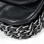 Chanel Chain Handbag CC Logo Leather Black — view 3