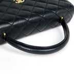 Chanel CC Logo Handbag Quilted Caviar Leather Black — view 5