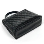 Chanel CC Logo Handbag Quilted Caviar Leather Black — view 2