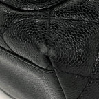 Chanel CC Logo Handbag Quilted Caviar Leather Black — view 3